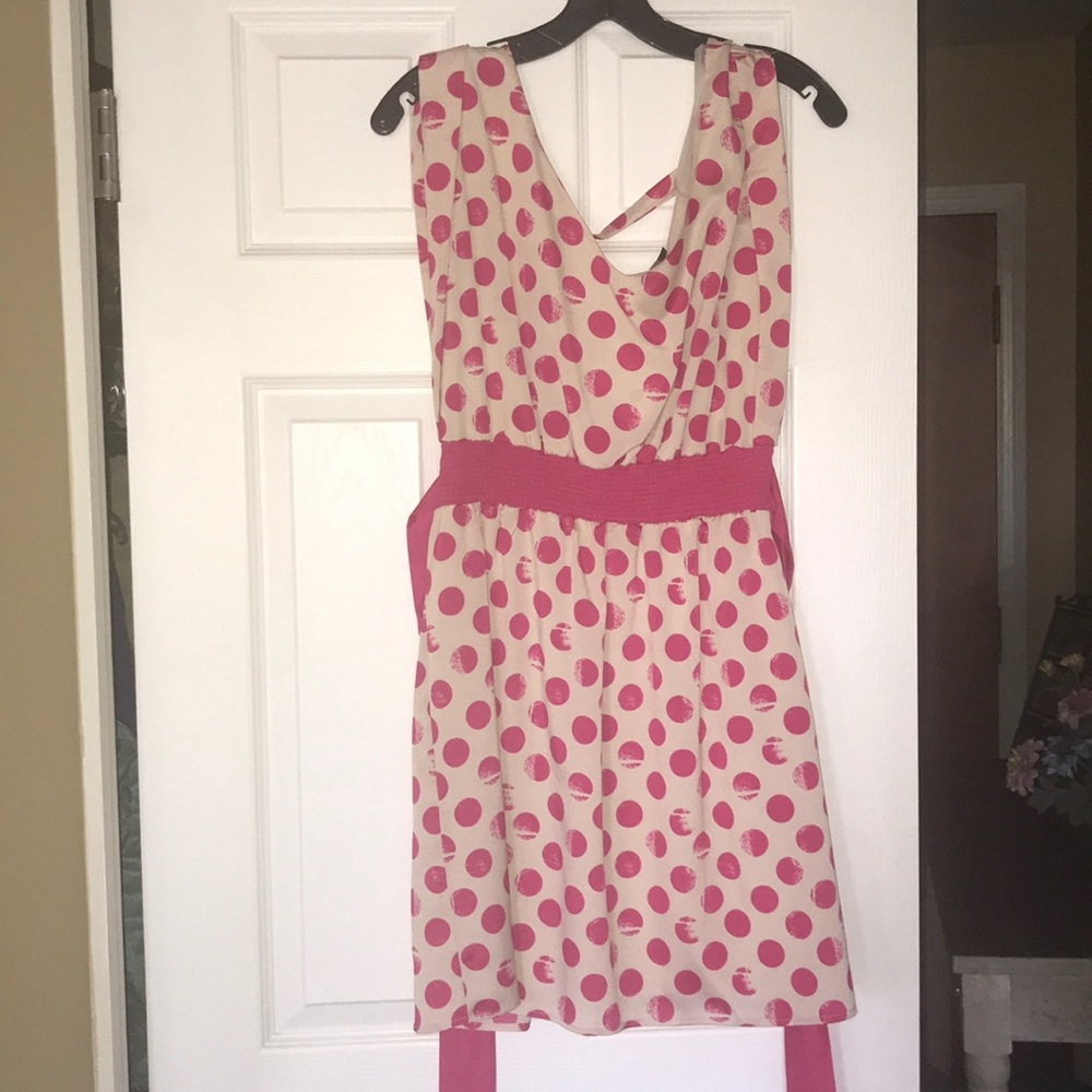 Boutique Pink polka dot dress-NWT